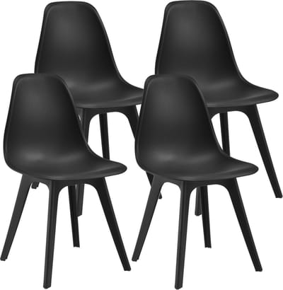 Eetkamerstoel Lendava 83x54x48 cm set van 4 kunststof zwart