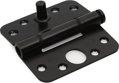 Nylon glijlagerscharnier - 3mm - Doorgezette knoop - Ronde hoeken - 89x89mm - Verzinkte pen - Staal - Zwart - SKG***