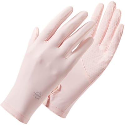 IJszijde Zonbeschermingshandschoenen voor Dames Zomer Buiten UV-bescherming Ademend Touchscreen Anti-slip Tramsport en Fietshandschoenen One size white