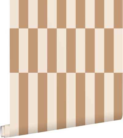 ESTAhome behang strepen beige en bruin - 53 cm x 10.05 m - 131214