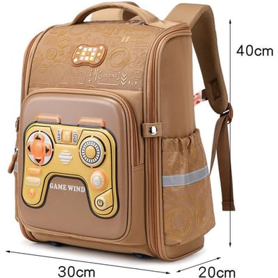 Waterdichte Kinder Schooltassen Meisjes Jongens Basisschool Orthopedische Schooltassen Ruimte Rugzak Creativiteit Schooltas Kinder Boekentas beige