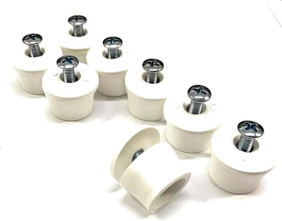Aanslagstopper Set - Rolluik Stoppen - Insecten Wering - Praktische 8 Stuks - 13 mm Open - Wit Grijs