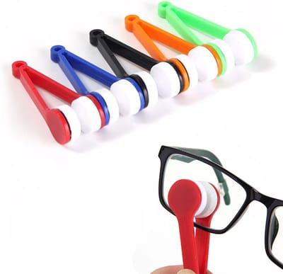 Brillenreinigingsset - Brillenborstel – Brillenpoetsdoekje - 5 Stuks – Microvezel – Pincetdesign – Herbruikbaar – Compact & Draagbaar – Voor Bril, Zonnebril, Telefoonscherm