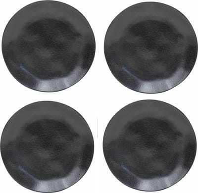 Costa Nova - livia zwart - ontbijtbord - aardewerk - 21 cm - set van 4 - H 2.6 cm