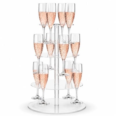 Purepeak Cocktail boom geschikt voor 12 Glazen - Transparant - Cocktail Tree - 3-Laags