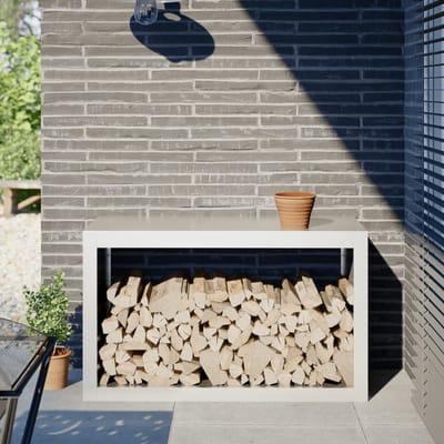 vidaXL - Haardhoutrek - 100x40x60 - cm - staal - wit