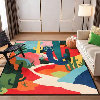 Nordic Abstract KLEED Aanpasbaar WOONKAMER Luxe Huisdecoratie Slaapkamerkleden Wasbaar Antislip Lounge Vloermatten Bedzijde 160*200cm