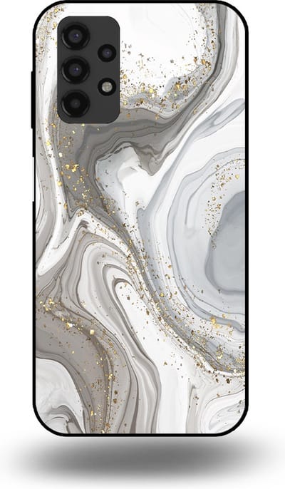 Smartphonica Telefoonhoesje geschikt voor Samsung Galaxy A13 4G met marmer opdruk - TPU backcover case marble design - Zilver geschikt voor Samsung Galaxy A13 4G