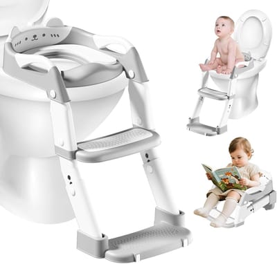 3-in-1 Kinder Toiletstoel met Trede en Zitting voor Zindelijkheidstraining