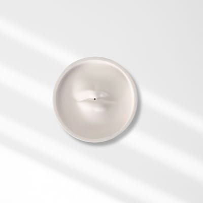 Wierookhouder-Handgemaakte Wierookbrander- Ronde Porseleingips Wierookhouder-Wit