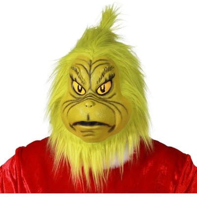 Masker The Grinch Latex met Haar Groen