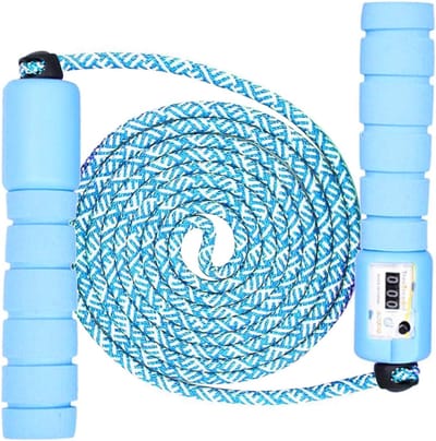 HEZIVO® Springtouw met Teller - Touwtje Springen - Voor Kinderen en Volwassenen - Verstelbaar - Blauw