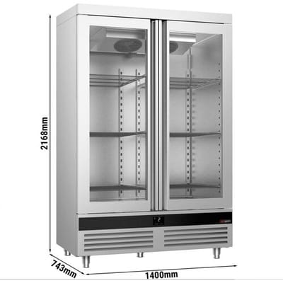 GGM Gastro Kühlschrank Edelstahl PREMIUM - 1200 Liter - mit 2 Glastüren