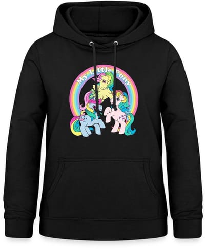 My Little Pony Retro Kleurige Ponys Met Regenboog Hoodie Dames