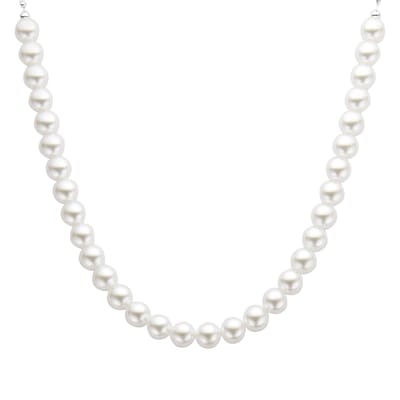 Biba Collier Parels Wit 12mm Zilver