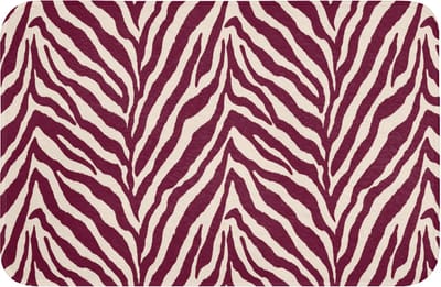 WC mat 60x40 cm - Antislip - Zebra - Motief - Bordeaux - Rood - Toiletmat - Vloermat - Douchemat - Toilet tapijt - Toiletmatten