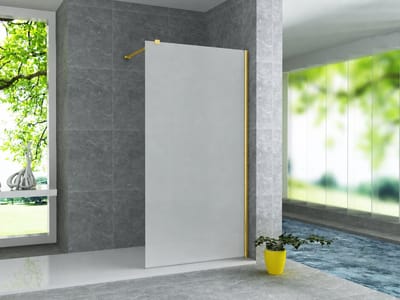 ZIMMER Inloopdouche ALTO 100x200 cm – 8 mm Veiligheidsglas Melkglas – Goud Profiel – Anti-kalk – Douchewand