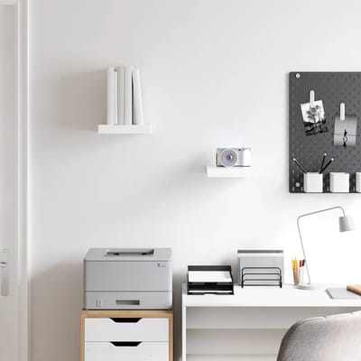 vidaXL - Wandschappen - zwevend - 2 - st - 23x23,5x3,8 - cm - MDF - hoogglans - wit