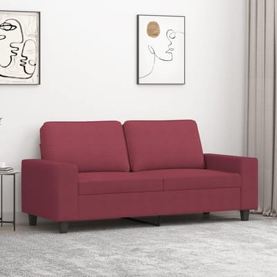 Vidaxl Bank 2-zits, Wijnrood, 140 Cm, Bekleed met Stof