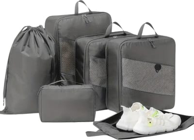 Nivard Koffer Organizer Set - Packing Cubes - Compressie - Travel - Compression - Set - Grijs