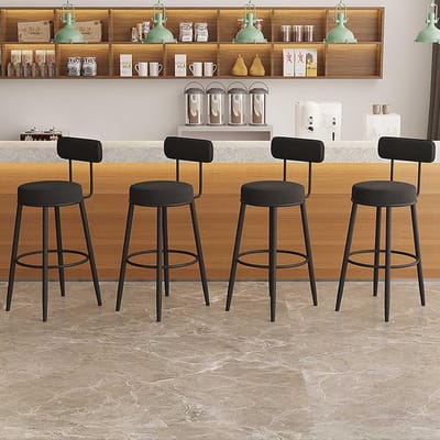 Set van 2 Design Barkrukken met Rugleuning - barkruk rugleuning comfortabele keuken-, eet - Medahomestore