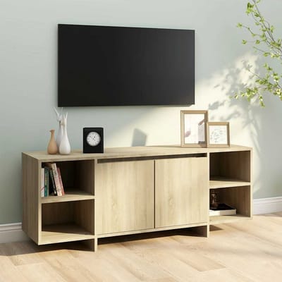 vidaXL - Tv-meubel - 130x35x50 - cm - bewerkt - hout - sonoma - eikenkleurig