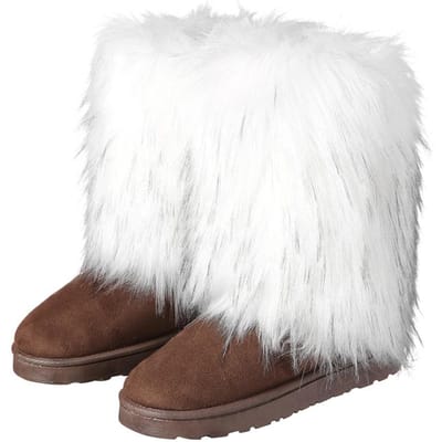 Nieuw winterbont voor dames, imitatie wasbeerbont uit één stuk, warme snowboots, harige schoenen, buitenlaarzen 44 white