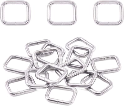 60 Stuks 3/4 Inch - 20mm Zilveren Metalen Rechthoekige Ringen voor Webbing, Tasriemen en Sleutelhangers, Ideaal voor DIY Accessoires en Hondentuigjes (Zilver, 8cm)
