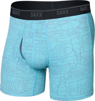 SAXX Heren Boxershort Quest Quick-Dry Mesh - Boxer met BallPark Pouch® - Onderbroek Sneldrogend & lichtgewicht - Tile Fish - Sea Level - M