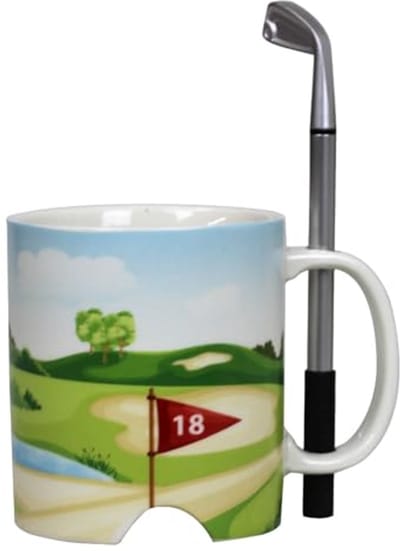 Mok met Golfbaan, Golfclubpen en Golfbal - Perfect voor Golfliefhebbers
