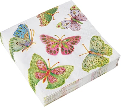 Famanu - Cocktailservetten – 20 stuks 16,5x16,5 cm – Vlinder Design – Luxe Tafeldecoratie