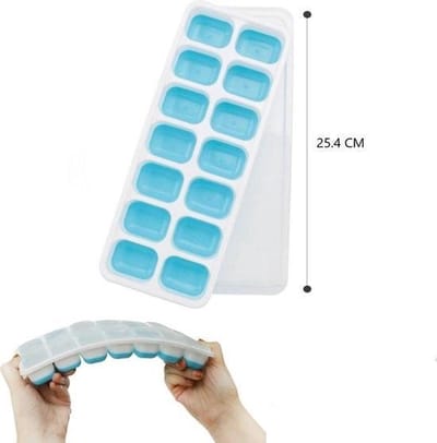Jendi ijsblokjes maker met deksel, BPA vrij en met silicone bodem om de ijsblokjes zonder enige moeite uit de ijsblokjesvorm te krijgen