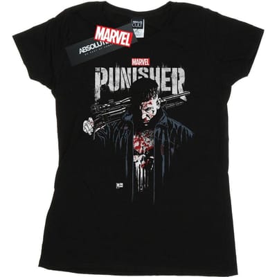 Marvel Dames/Dames The Punisher TV-serie Frank Castle Cotton T-Shirt (Zwart)