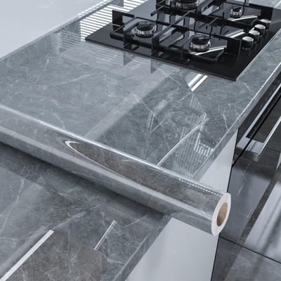 Papier peint auto-adhésif épais en PVC marbre, autocollants de rénovation de meubles, Film décoratif imperméable pour cuisine, DIY bricolage 60cm*3m gray