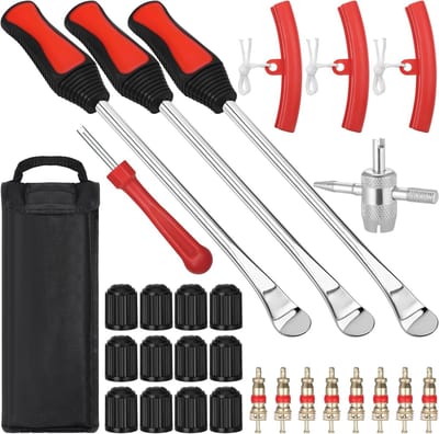 29-delige bandenlichtset met 3 bandenheffers, velgbeschermers en accessoires voor motor, fiets en auto, ideaal voor bandenwissel