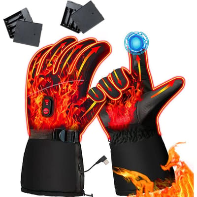 USB Verwarmde Handschoenen Waterdicht Touchscreen 3 Temperatuurniveaus Handschoenen voor Mannen Vrouwen Winter Binnen zwart