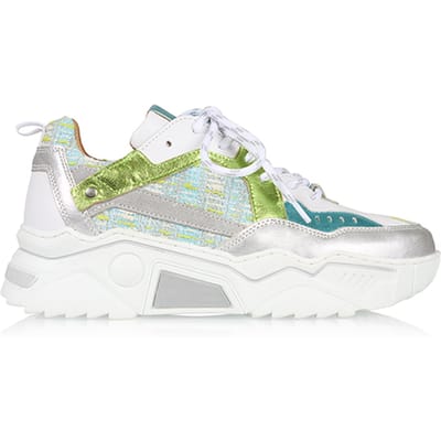 DWRS label Pluto Tweed Sneaker Aqua / Silver Maat: 36 | Sneakers Outlet | Dames | Zilver