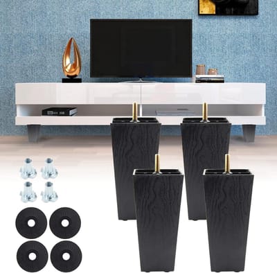 Bankpoten Set - Meubelvoeten Kastpoten - Meubels Renoveren - Sterke Kunststof Constructie - 6 inch / 150 mm - Zwart