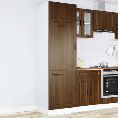 vidaXL - Keukenkast - Porto - bewerkt - hout - bruin - eikenkleur