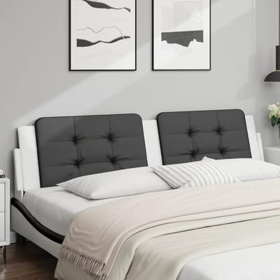 vidaXL - Hoofdbordkussen - "Zadar" - 200 - cm - kunstleer - zwart - en - wit
