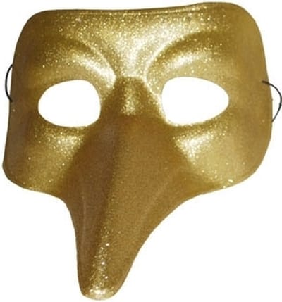 Snavel oogmasker - goud - glitters - volwassenen - snavelmasker - verkleedmasker - gemaskerd bal - Venitiaanse maskers