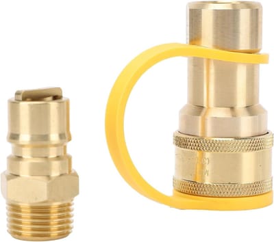 Gas Slang Koppeling, Messing Adapter Kit voor Motorhome en Trailer, Veiligheidsring, Duurzaam en Betrouwbaar, Eenvoudig te Vervangen, Geschikt voor Buitengebruik
