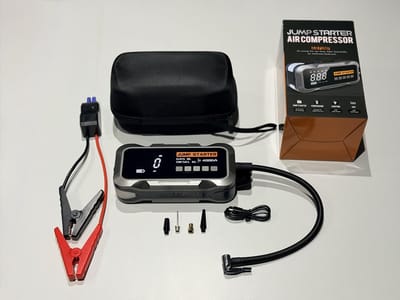 Boosttronic NOODKIT | 5-in-1 Quality Powerfull | 4000A | Accu Booster | Jump Starter | Bandenpomp | Accustarter | Startkabel met Accu | Motor/Auto/Vrachtwagen | 24000 mAh | Powerbank | Accu Start Booster | Luchtpomp