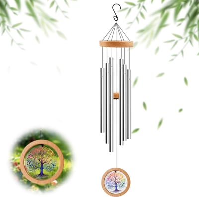 Verstelbare Tuin Windgong van 82 Inch met 6 Metalen Buizen voor Binnen en Buiten, Retro Decoratie en Cadeau voor Balkon en Tuin