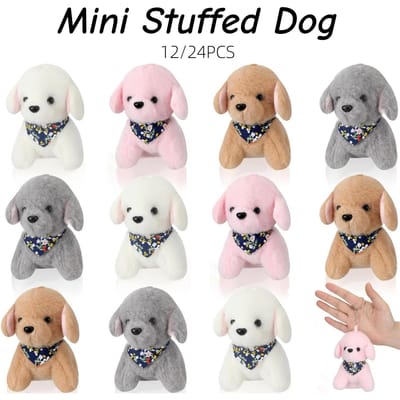 1224 Stuks Mini Pluche Gevulde Honden 12cm Pluche Puppy Gevulde Dieren Voor Adopteer een Huisdier Feestbedankjes Verjaardagscadeaus Babyborrel gray