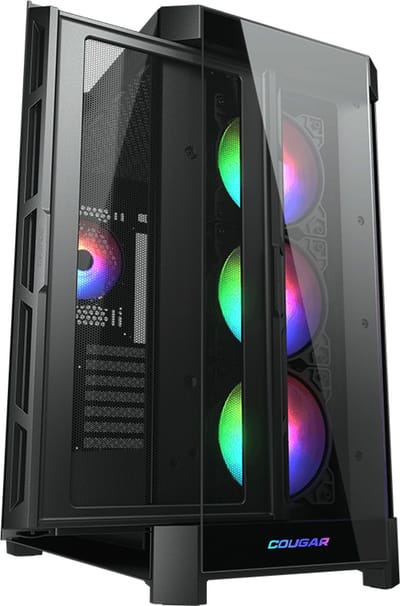 COUGAR Gaming DUOFACE PRO RGB Mid Tower Pc Behuizing met 2 frontpanelen - Zwart