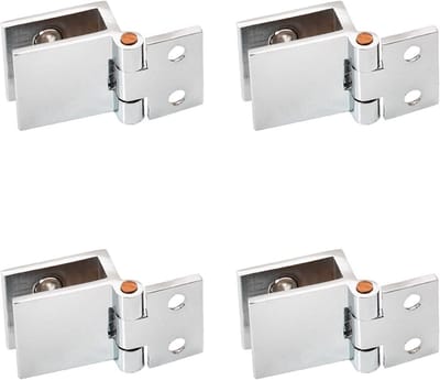 Set van 4 Scharnieren voor Glazen Deuren, Hinge Clamp voor Displaykasten, Ideaal voor Opening en Sluiting van Glazen Deuren