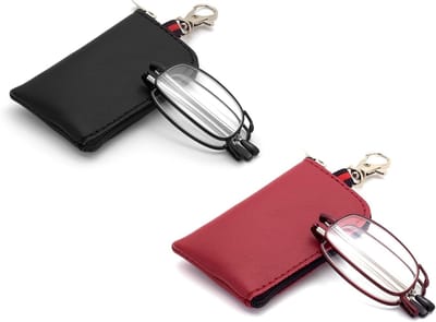Opvouwbare Leesbril - Compacte Bril - Gemakkelijk Lezen - Inclusief Sleutelhanger - 131 mm Breed - Zwart