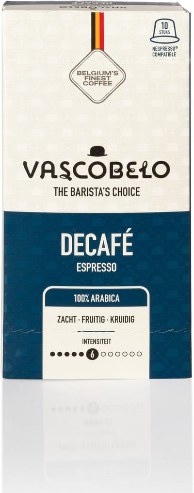 Vascobelo Koffiecups Decafé – 100 Capsules (10x10) – Cafeïnevrij & Zacht Espresso