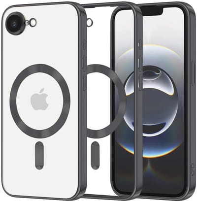 Hoesje geschikt voor Apple iPhone 17e/16e - Techsuit Luxury Crystal Back Cover - Geschikt voor MagSafe - Transparant/Zwart